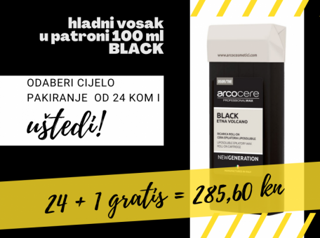 Patrona voska za depilaciju BLACK ETNA 24+1 gratis - DEPILACIJAVoskovi u patronamaSPECIJALNE PONUDEDEPILATORY (HAIR REMOVAL) PRODUCTSLiposoluble waxes in roll-on cartridgesSPECIAL OFFERS cijena, prodaja, Hrvatska
