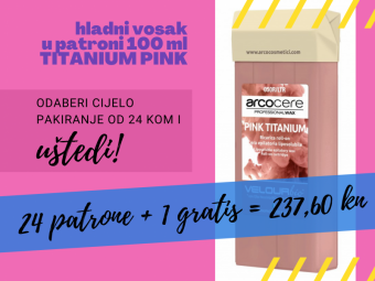 Patrona voska za depilaciju TITANIUM PINK 24+1 gratis - KOZMETIČKI SALONIDepilacijaBEAUTY SALON AND SPADepilatory (hair removal) products cijena, prodaja, Hrvatska Patrona voska za depilaciju TITANIUM PINK 24+1 gratis - KOZMETIČKI SALONIDepilacijaBEAUTY SALON AND SPADepilatory (hair removal) products cijena, prodaja, Hrvatska