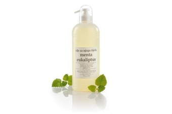 Ulje za masažu - menta/eukaliptus 500 mL - Kozmetički saloniUlja za masažu cijena, prodaja, Hrvatska Ulje za masažu - menta/eukaliptus 500 mL - Kozmetički saloniUlja za masažu cijena, prodaja, Hrvatska