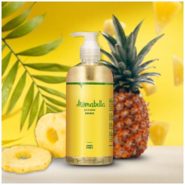 Ananas Aromabella ulje 500mL - LJETNA PONUDA, AROMABELLA ULJA , Aromabella ulja za masažu i njegu tijela 500 mL,  cijena, prodaja, Hrvatska
