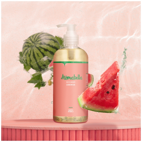 Aromabella Lubenica 500mL - AROMABELLA ULJA , Aromabella ulja za masažu i njegu tijela 500 mL,  cijena, prodaja, Hrvatska