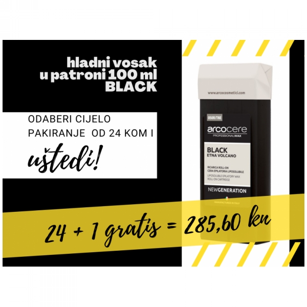 Patrona voska za depilaciju BLACK ETNA 24+1 gratis - DEPILACIJA, Voskovi u patronama, SPECIJALNE PONUDE,  cijena, prodaja, Hrvatska