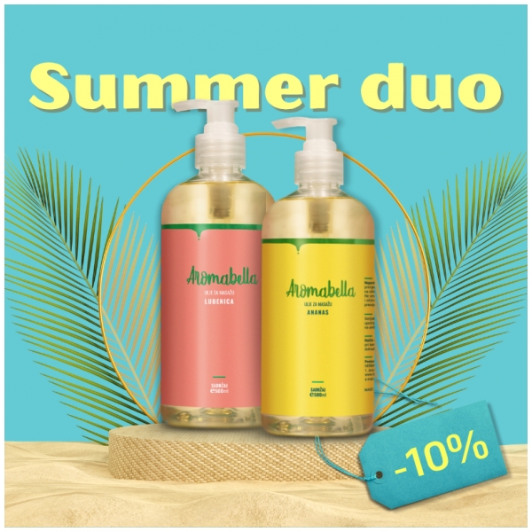 Summer duo paket - LJETNA PONUDA, AROMABELLA ULJA , Aromabella ulja za masažu i njegu tijela 500 mL,  cijena, prodaja, Hrvatska