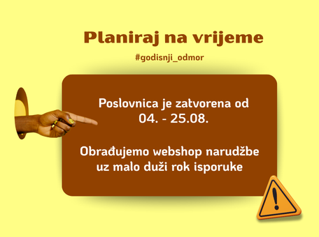 Godišnji odmor 04.- 25.08.