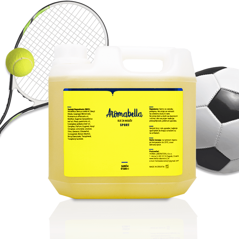 Aromabella sport & recovery ulje za masažu 3000 mL - AROMABELLA ULJA , Profesionalna masažna ulja Aromabella, Velika pakiranja,  cijena, prodaja, Hrvatska