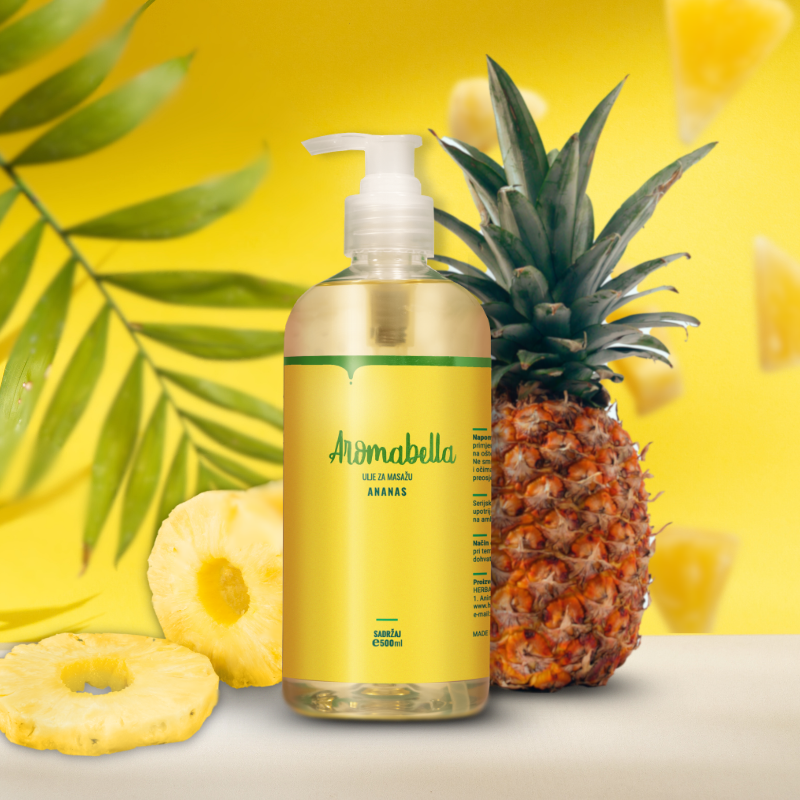 Ananas Aromabella ulje 500mL - PONUDE, AROMABELLA ULJA , Aromabella ulja za masažu i njegu tijela 500 mL,  cijena, prodaja, Hrvatska