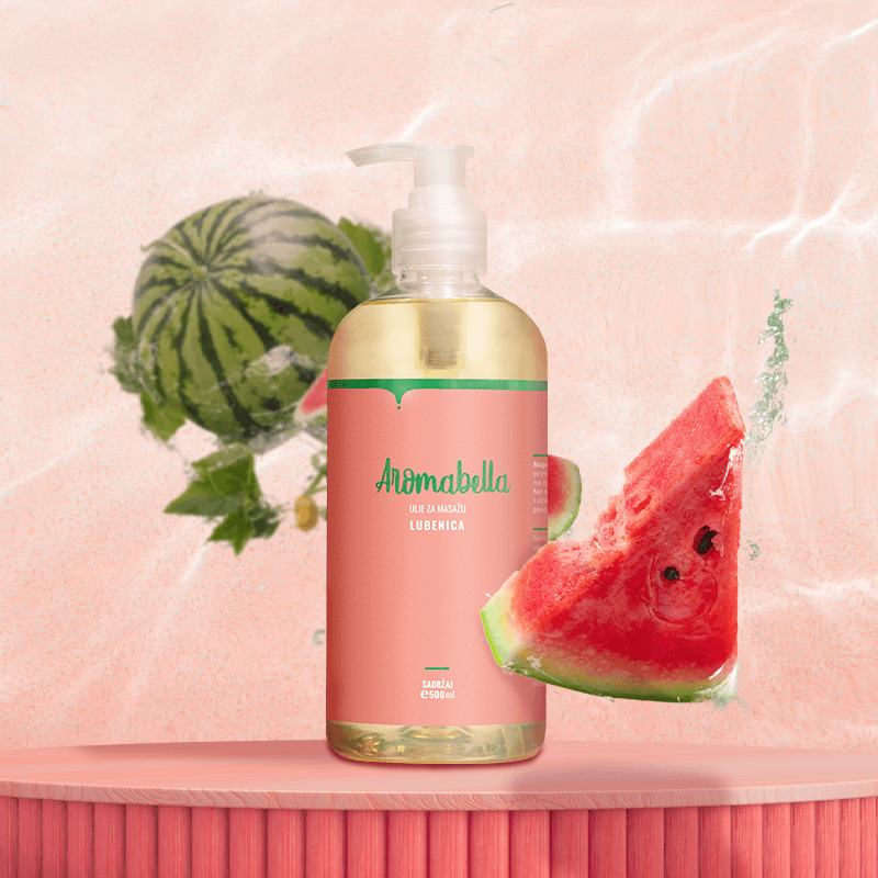 Aromabella Lubenica 500mL - AROMABELLA ULJA , Aromabella ulja za masažu i njegu tijela 500 mL, cijena, prodaja, Hrvatska Aromabella Lubenica 500mL - AROMABELLA ULJA , Aromabella ulja za masažu i njegu tijela 500 mL, cijena, prodaja, Hrvatska